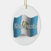 Ornement En Céramique Drapeau de ondulation du Guatemala (Droite)