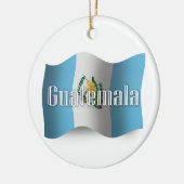 Ornement En Céramique Drapeau de ondulation du Guatemala (Gauche)