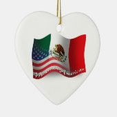 Ornement En Céramique Drapeau de ondulation mexico-américain (Droite)