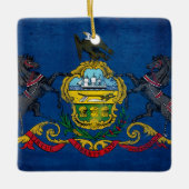 Ornement En Céramique Drapeau de Pennsylvanie en détresse (Devant)