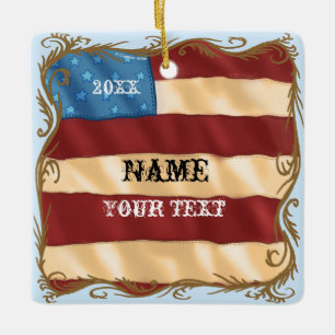 Ornement En Céramique Drapeau de rotation