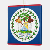 Ornement En Céramique Drapeau du Belize (Gauche)
