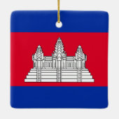 Ornement En Céramique Drapeau du Cambodge (Dos)