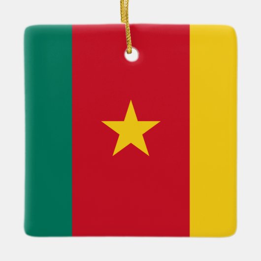 Ornement En Céramique Drapeau du Cameroun (Devant)