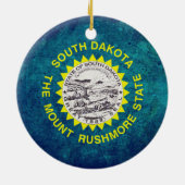 Ornement En Céramique Drapeau du Dakota du Sud (Dos)