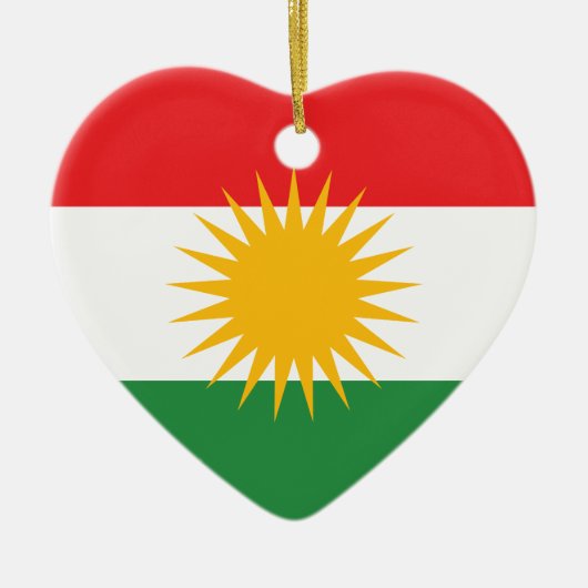 Ornement En Céramique Drapeau du Kurdistan ; Kurde ; Kurde (Devant)