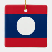 Ornement En Céramique Drapeau du Laos (Dos)