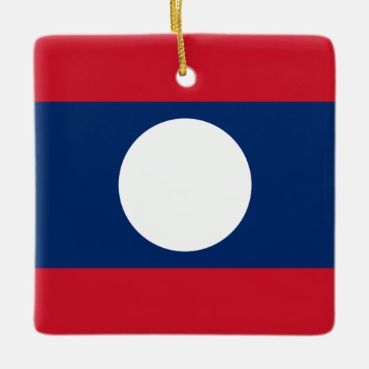 Ornement En Céramique Drapeau du Laos (Devant)