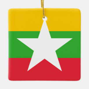 Ornement En Céramique Drapeau du Myanmar