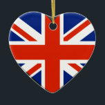 Ornement En Céramique Drapeau du Royaume-Uni<br><div class="desc">J'aime les ornements britanniques</div>