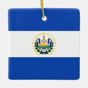 Ornement En Céramique Drapeau El Salvador
