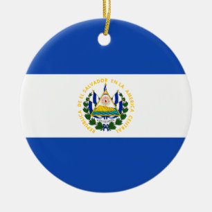 Ornement En Céramique Drapeau El Salvador