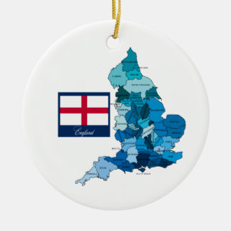 Ornement En Céramique Drapeau et carte de l'Angleterre