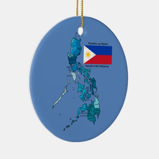 Ornement En Céramique Drapeau et carte des Philippines (Droite)