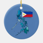 Ornement En Céramique Drapeau et carte des Philippines (Dos)