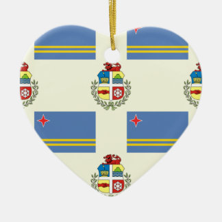 Ornement En Céramique Drapeau et crête d'Aruba