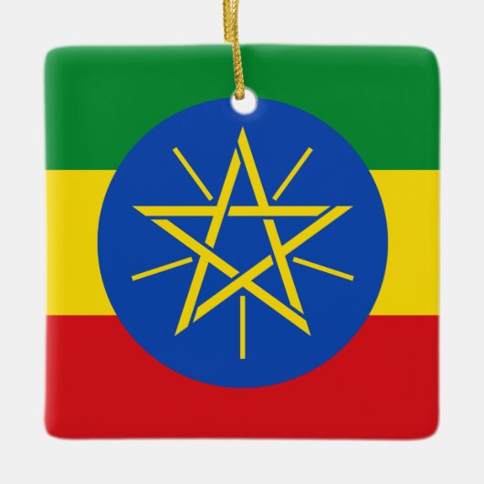 Ornement En Céramique Drapeau éthiopien (Devant)
