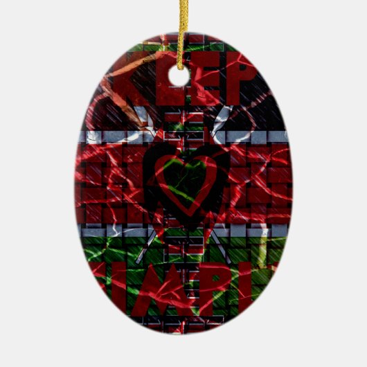 Ornement En Céramique Drapeau fissuré : Faites simple - Résilience kenya (Devant)