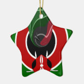 Ornement En Céramique Drapeau Fluid Kenyan : Un design moderne (Gauche)