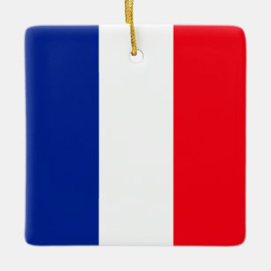 Ornement En Céramique Drapeau français Couleurs Bleu Blanc Rouge Tricolo