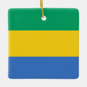 Ornement En Céramique Drapeau Gabon