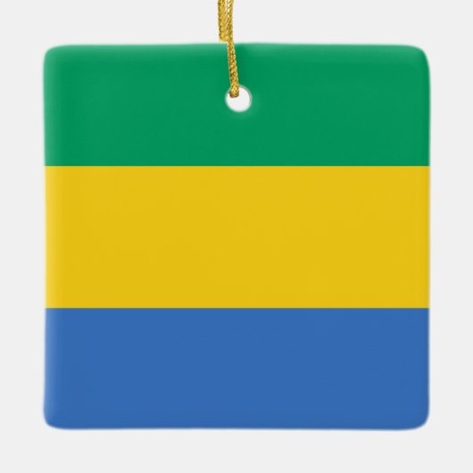 Ornement En Céramique Drapeau Gabon (Devant)