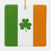 Ornement En Céramique Drapeau irlandais de la Saint Patrick avec Shamroc (Dos)