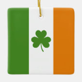Ornement En Céramique Drapeau irlandais de la Saint Patrick avec Shamroc (Devant)