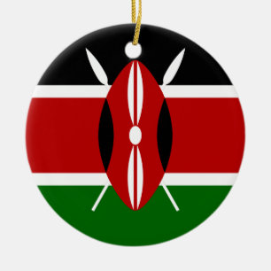 Ornement En Céramique Drapeau Kenya Afrique