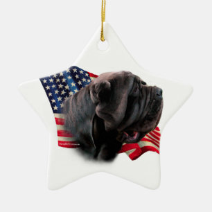 Ornement En Céramique Drapeau Napolitain Mastiff