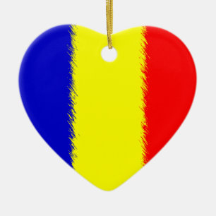 Ornement En Céramique Drapeau roumain