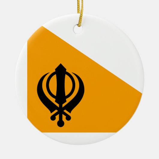 Ornement En Céramique Drapeau saint sikh Sikhisme Nishan Sahib du (Devant)