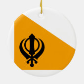 Ornement En Céramique Drapeau saint sikh Sikhisme Nishan Sahib du (Dos)