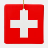 Ornement En Céramique Drapeau suisse (Dos)