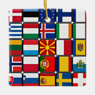 Ornement En Céramique Drapeaux du monde