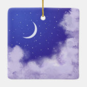 Ornement En Céramique Dreamy Night Sky avec Crescent Moon (Dos)