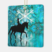 Ornement En Céramique Dressage personnalisé Cheval Snowflake Noël (Gauche)