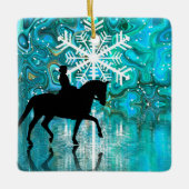 Ornement En Céramique Dressage personnalisé Cheval Snowflake Noël (Devant)