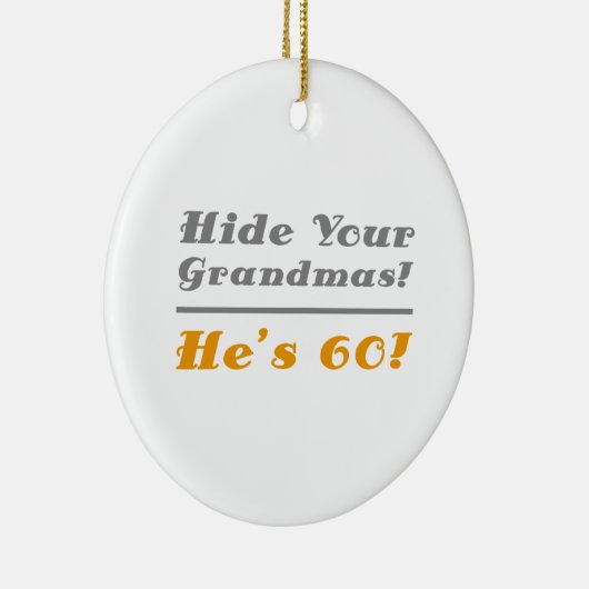 Ornement En Céramique Drôle 60e anniversaire Cadeaux pour lui (Droite)