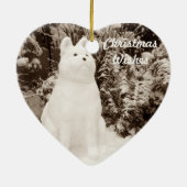 Ornement En Céramique drôle akita neigeuse de la neige scène saisonnière (Dos)