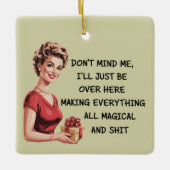 Ornement En Céramique Drôle Auberges de vacances Cadeaux Noël Ne me déra (Devant)