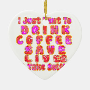 Ornement En Céramique Drôle cadeau pour les amateurs de café