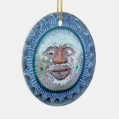 Ornement En Céramique drôle de visage de soleil (Droite)