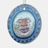 Ornement En Céramique drôle de visage de soleil (Gauche)