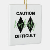 Ornement En Céramique Drôle Difficile Double Diamant Noir (Droite)