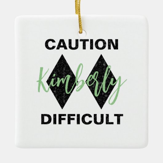 Ornement En Céramique Drôle Difficile Double Diamant Noir (Devant)