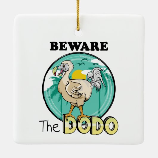 Ornement En Céramique Drôle dodo île tropicale (Dos)
