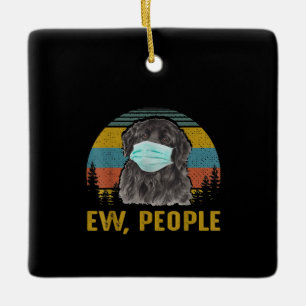 Ornement En Céramique Drôle Ew People Vintage Retro Newfoundland Chien