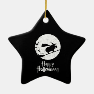 Ornement En Céramique Drôle Halloween Costume sorcière Hippo Lover cadea
