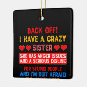 Ornement En Céramique Drôle Soeur Dit (Gauche)